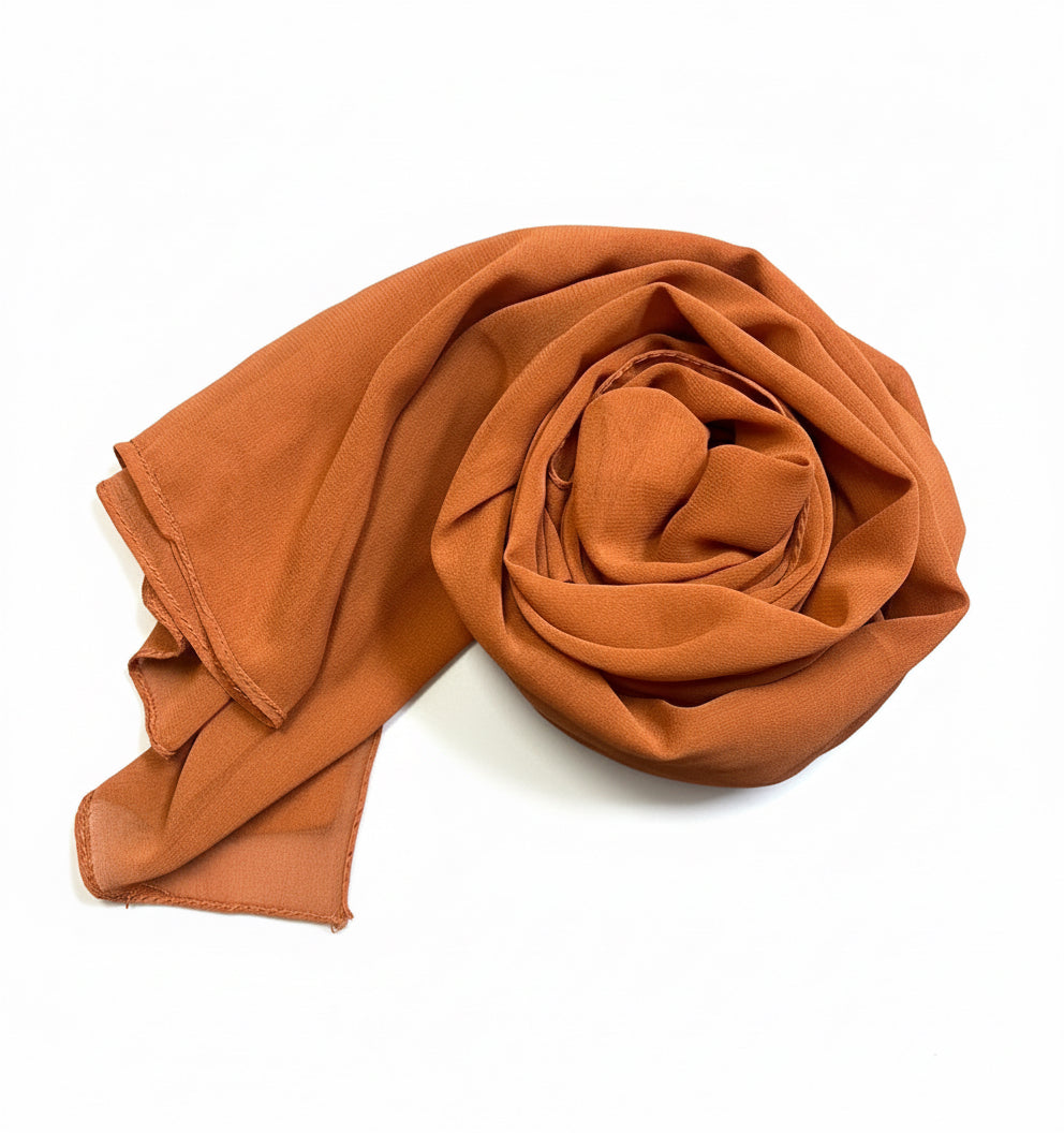Chiffon Hijab- Burnt Orange