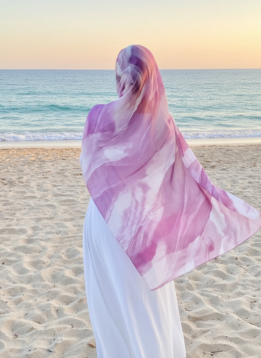 Printed Modal Hijab- Lilac whisper