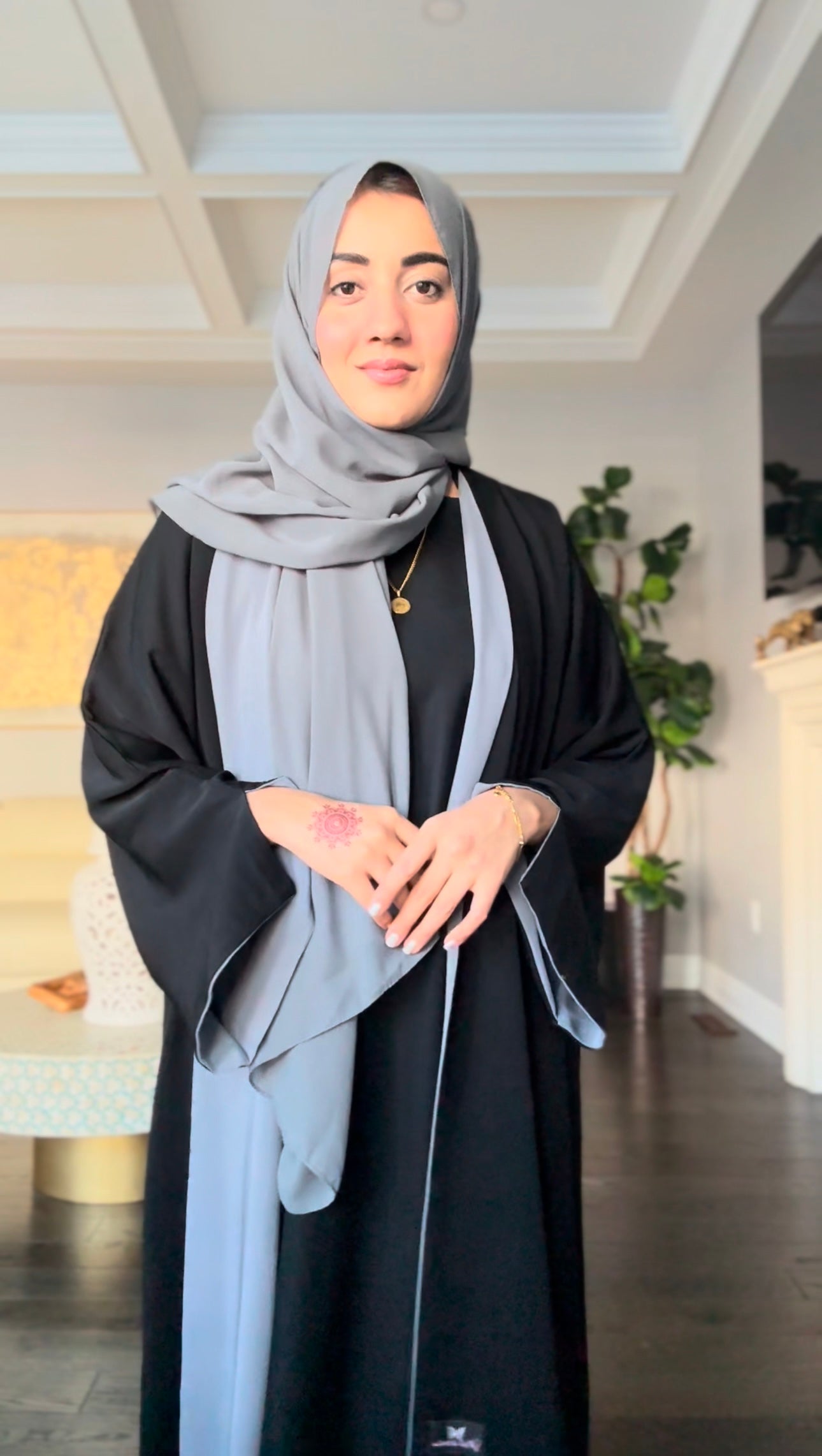 Reversible Abaya- Grey/Black