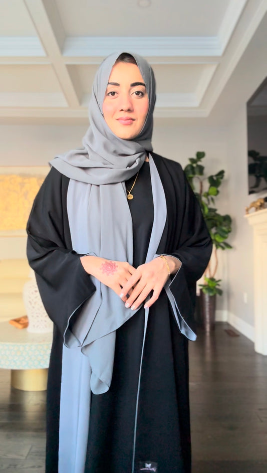 Reversible Abaya- Grey/Black