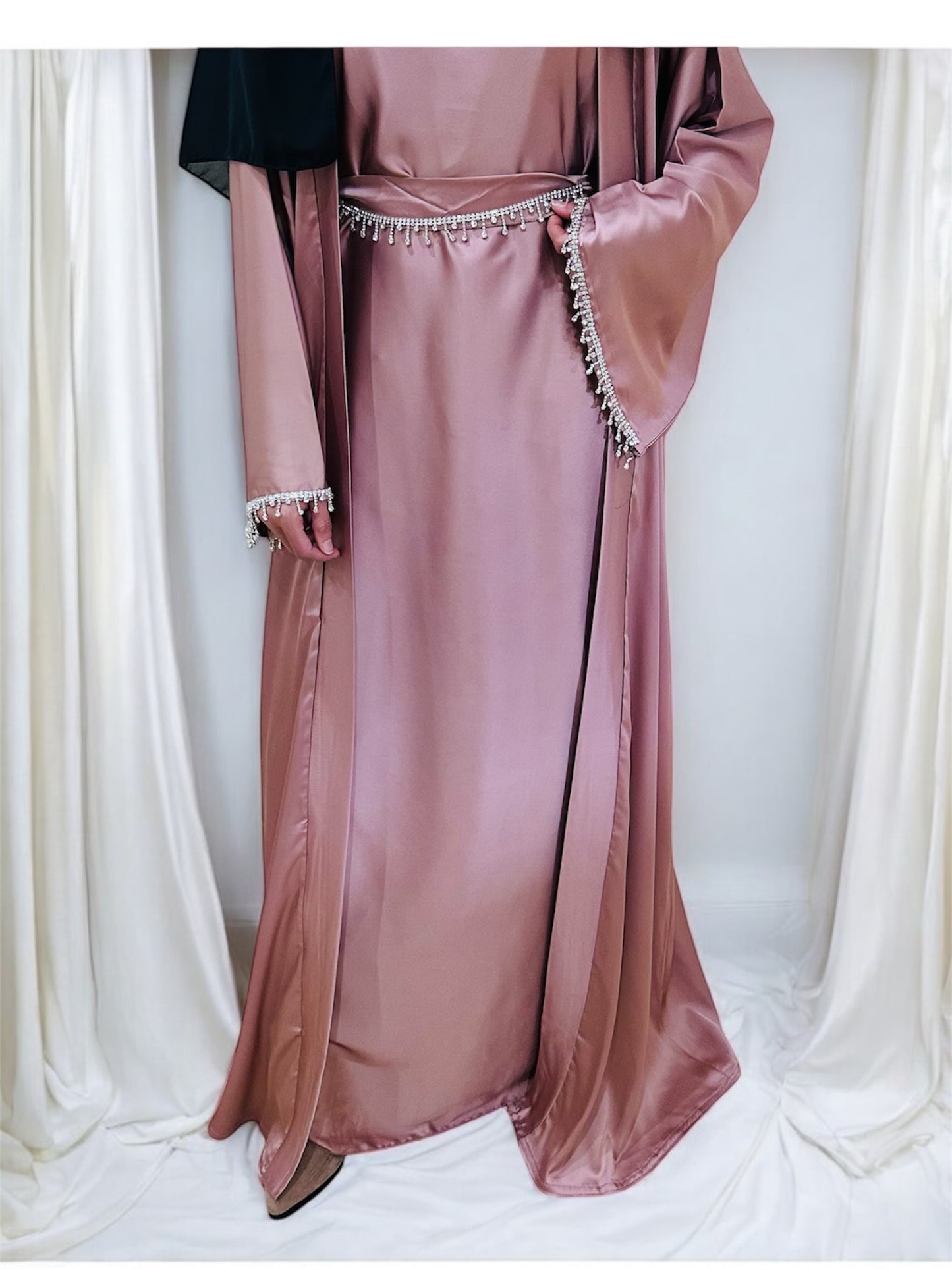 Zeenat Abaya-Rose pink