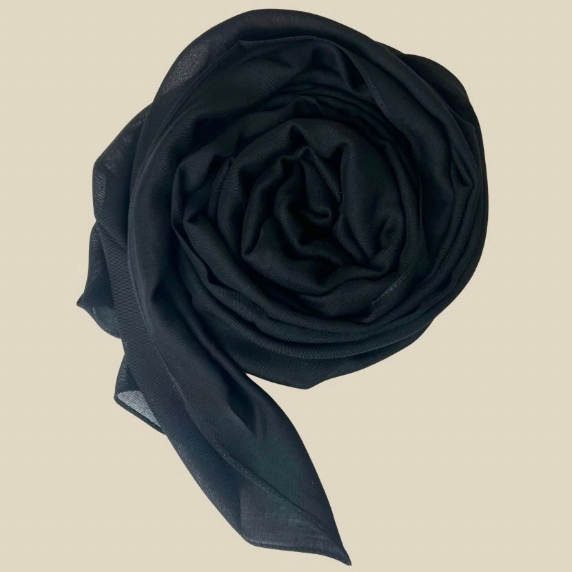 Luxury Plain Modal Hijab- Black