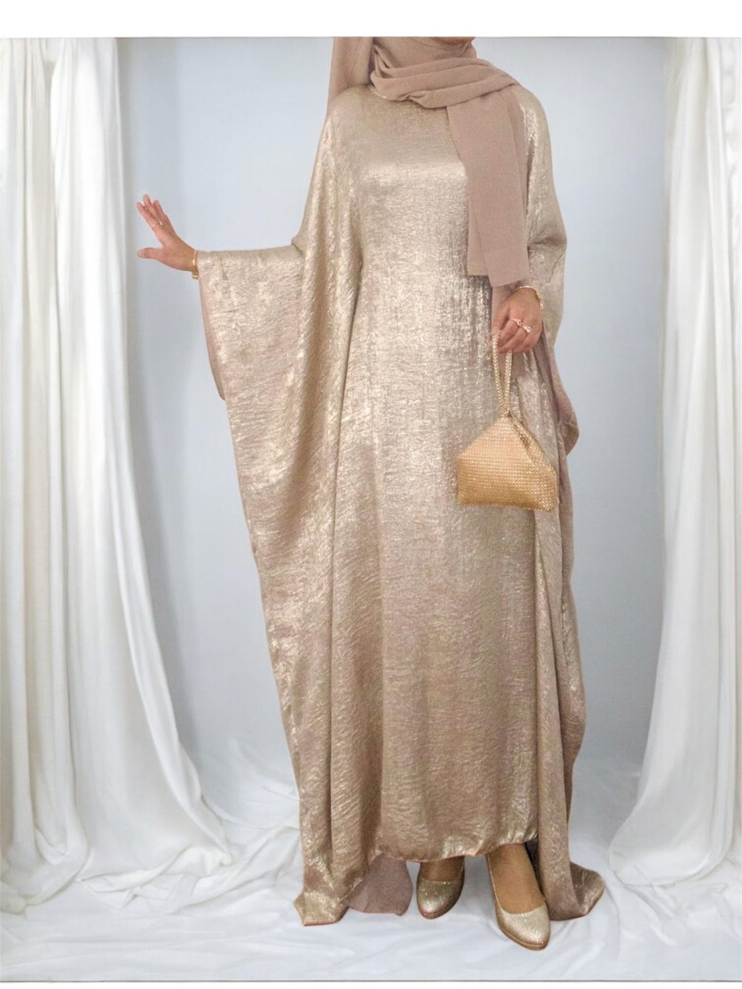 Shiny butterfly 🦋 Abaya- Beige