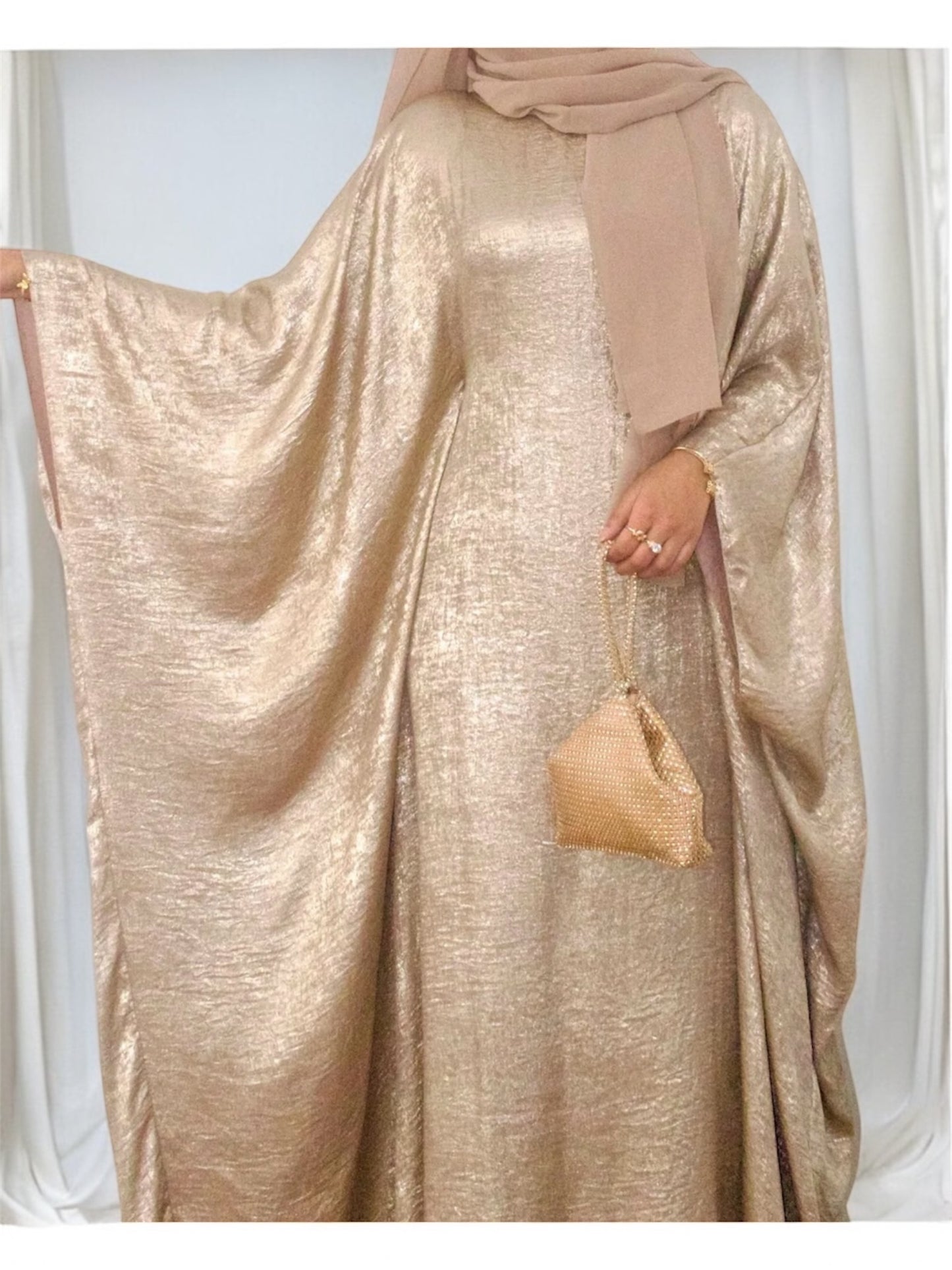 Shiny butterfly 🦋 Abaya- Beige