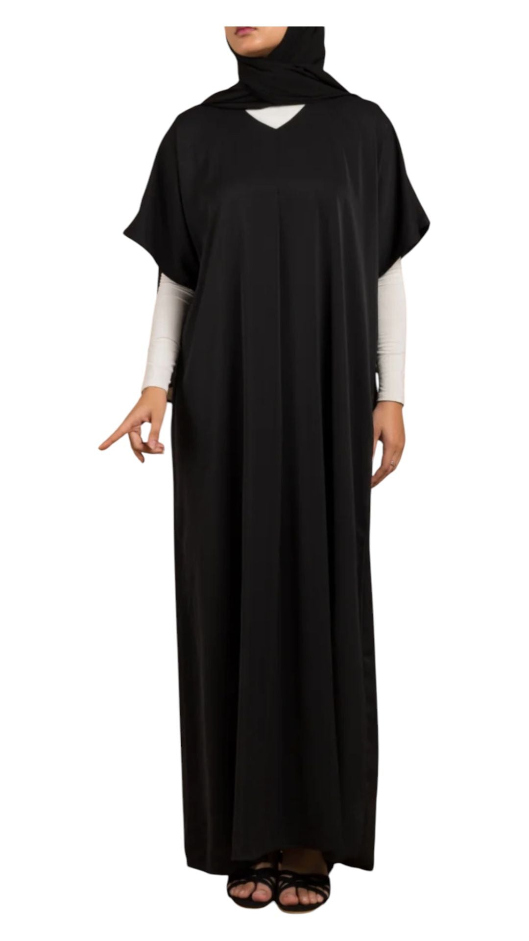 Inner Slip Dress - Black (Half Sleeve)