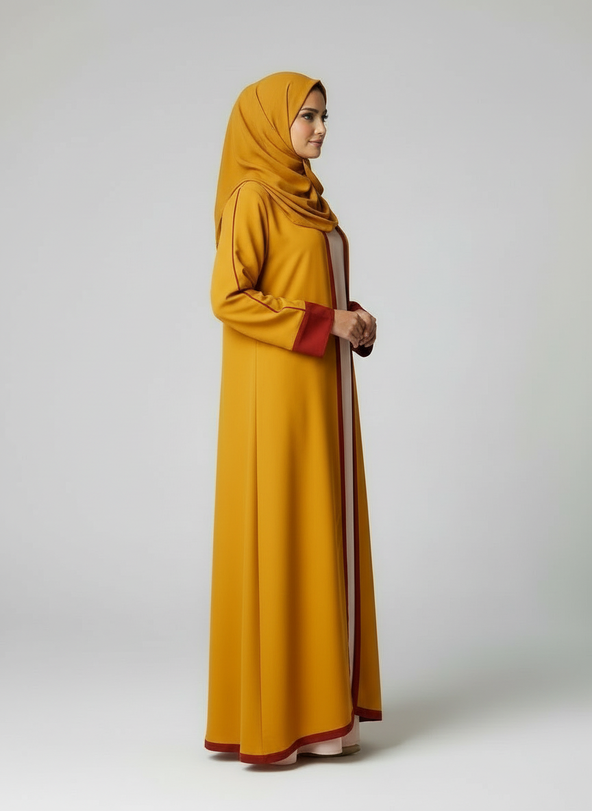 Mustard Shrug Abaya