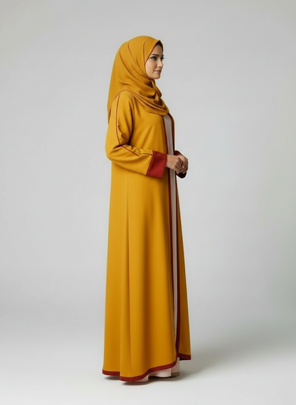 Mustard Shrug Abaya