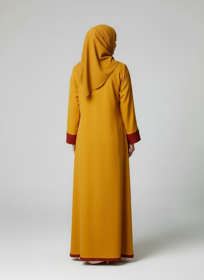 Mustard Shrug Abaya