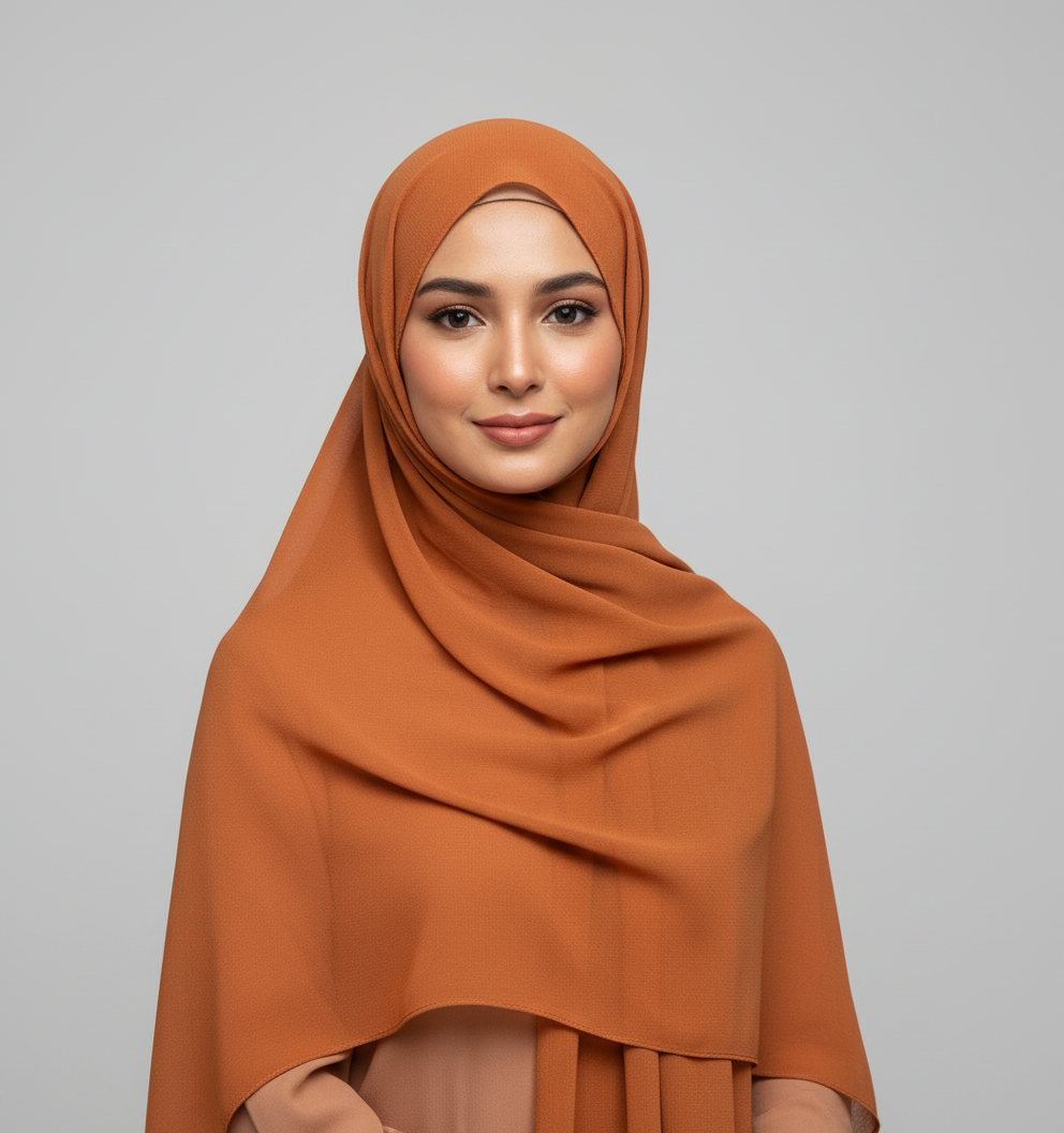 Chiffon Hijab- Burnt Orange