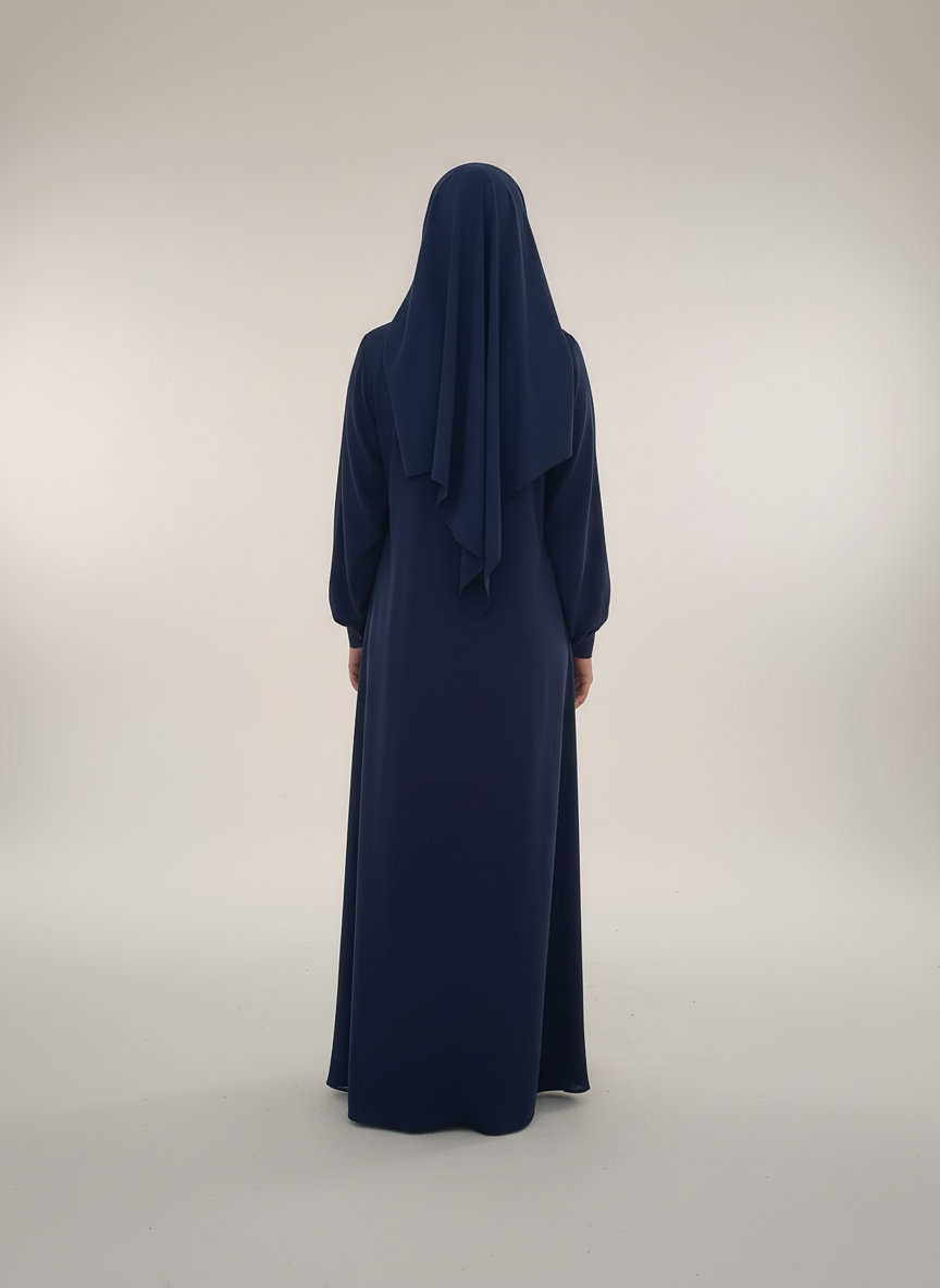 Essential Abaya 2 pcs set- Navy blue