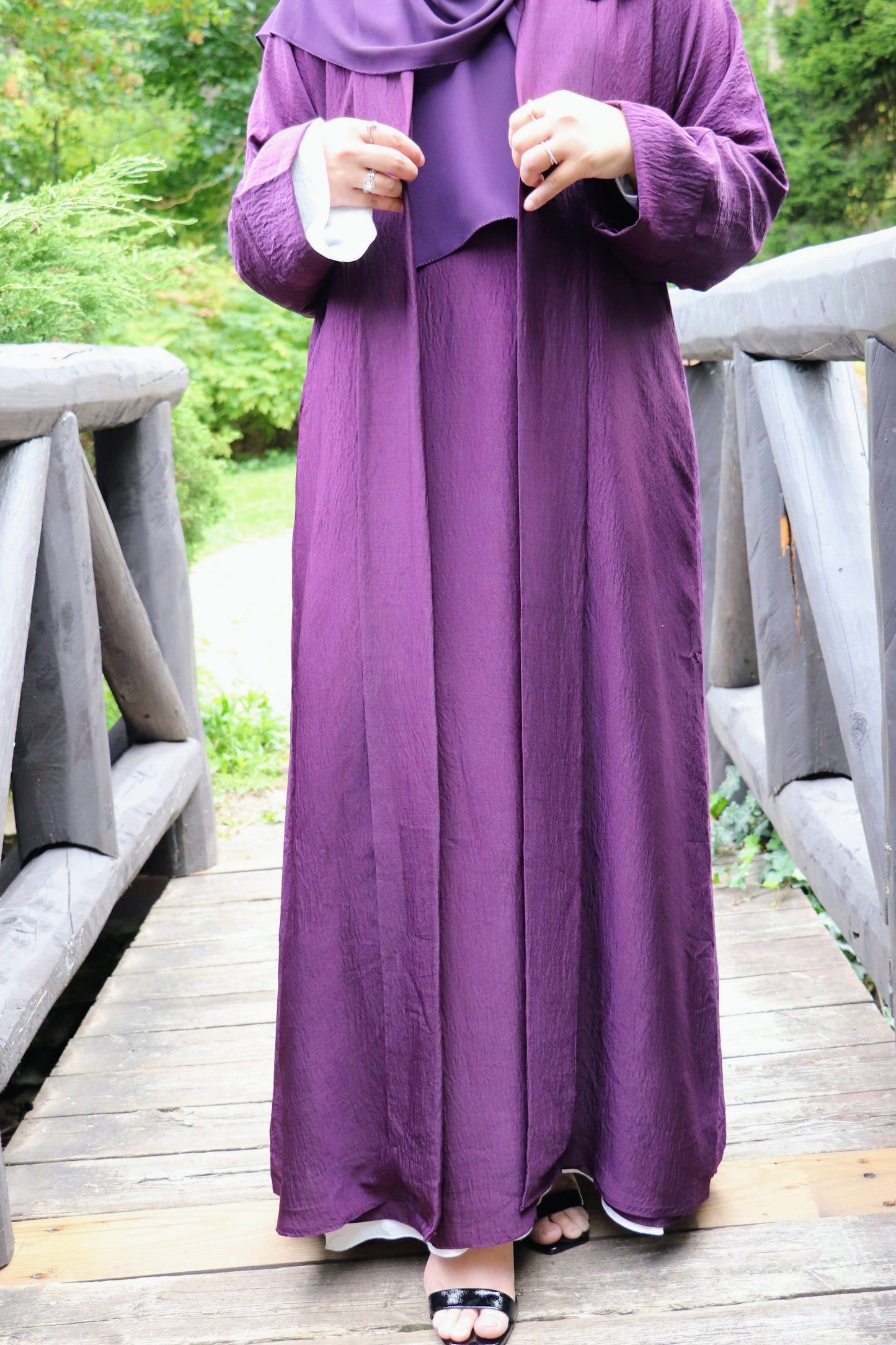 Harir maqsoor Cotton Abaya-Four Piece Elegance