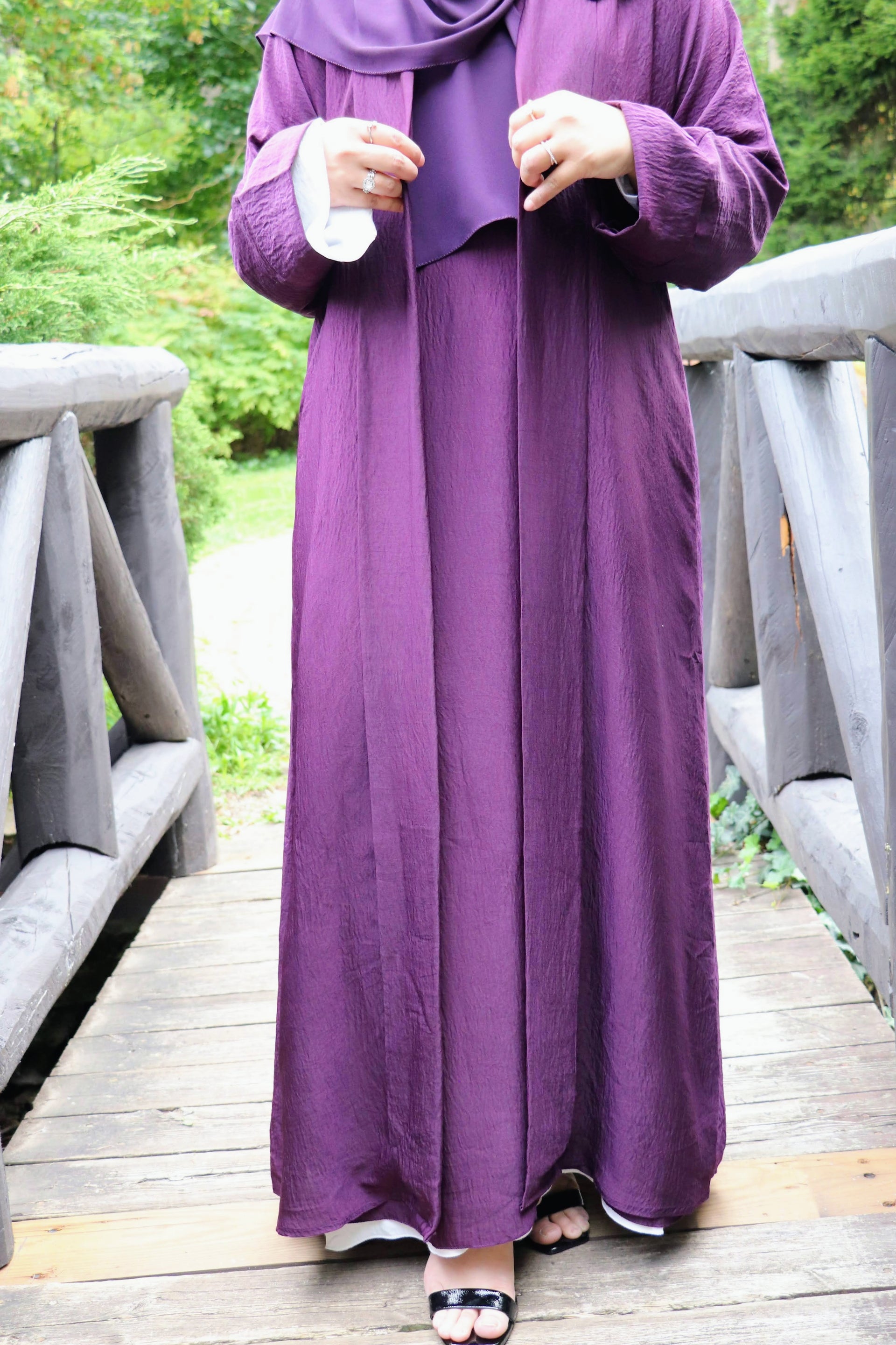 Harir maqsoor Cotton Abaya-Four Piece Elegance