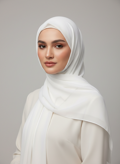 Chiffon Hijab- Milky White
