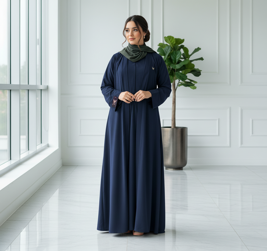 Essential Abaya 2 pcs set- Navy blue