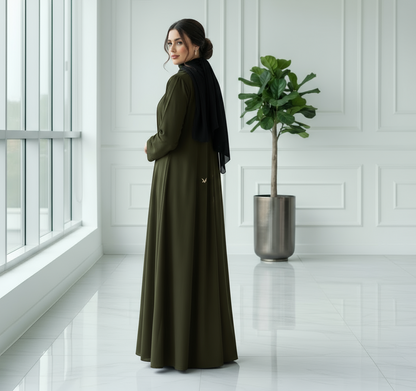 Essential 2-Piece Abaya Set- Olive green
