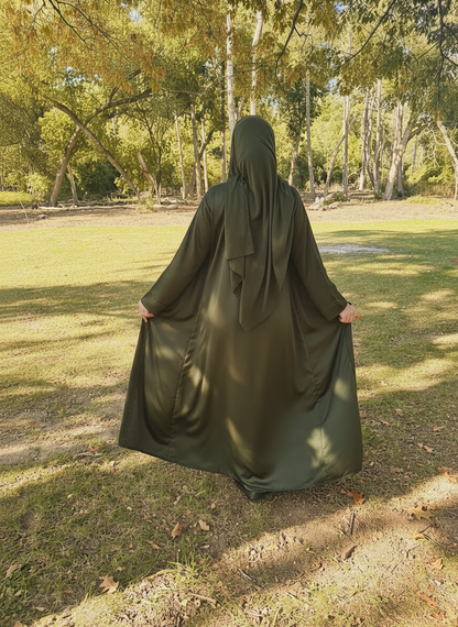 Essential 2-Piece Abaya Set- Olive green