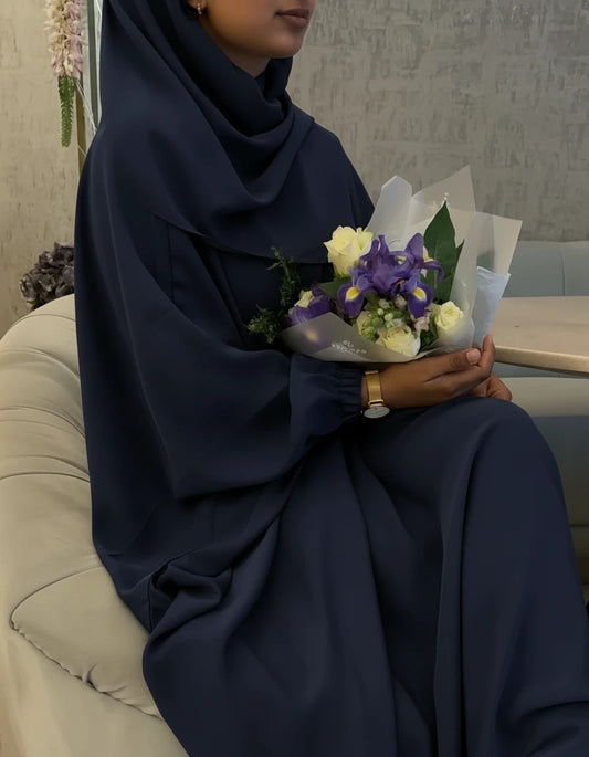Closed Farasha Abaya-Navy Blue