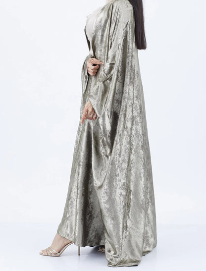 Shimmer Shrug Abaya-Olive