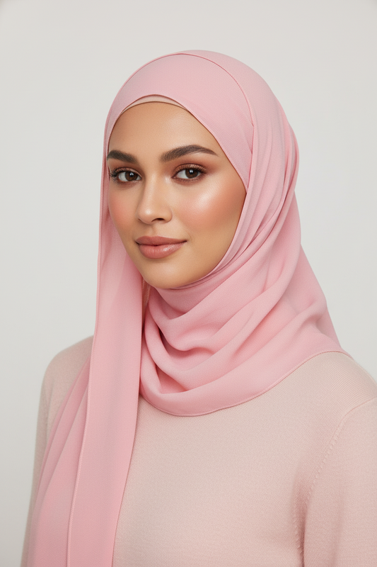Beautiful Bright Pink Classic Chiffon Hijab