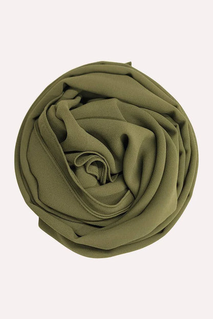 Beautiful Earthly Green Classic Chiffon Hijab