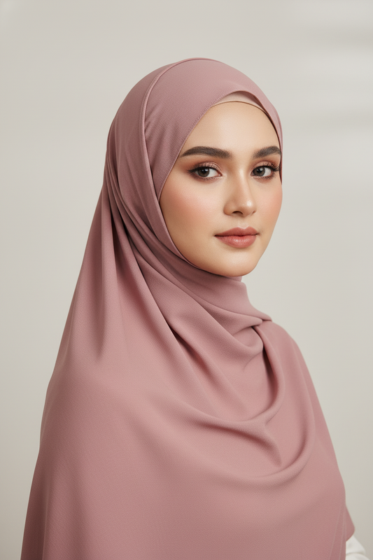 Beautiful Dusty Pink Classic Chiffon Hijab