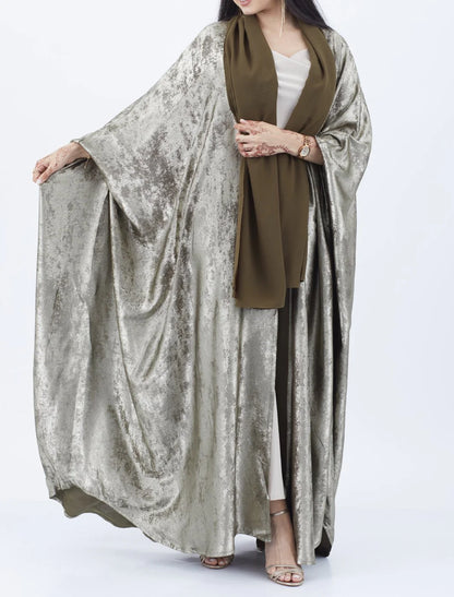 Shimmer Shrug Abaya-Olive