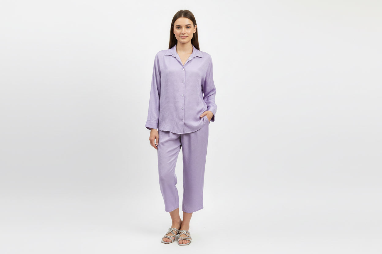 Relaxed Fit Coordinate sets-Lilac