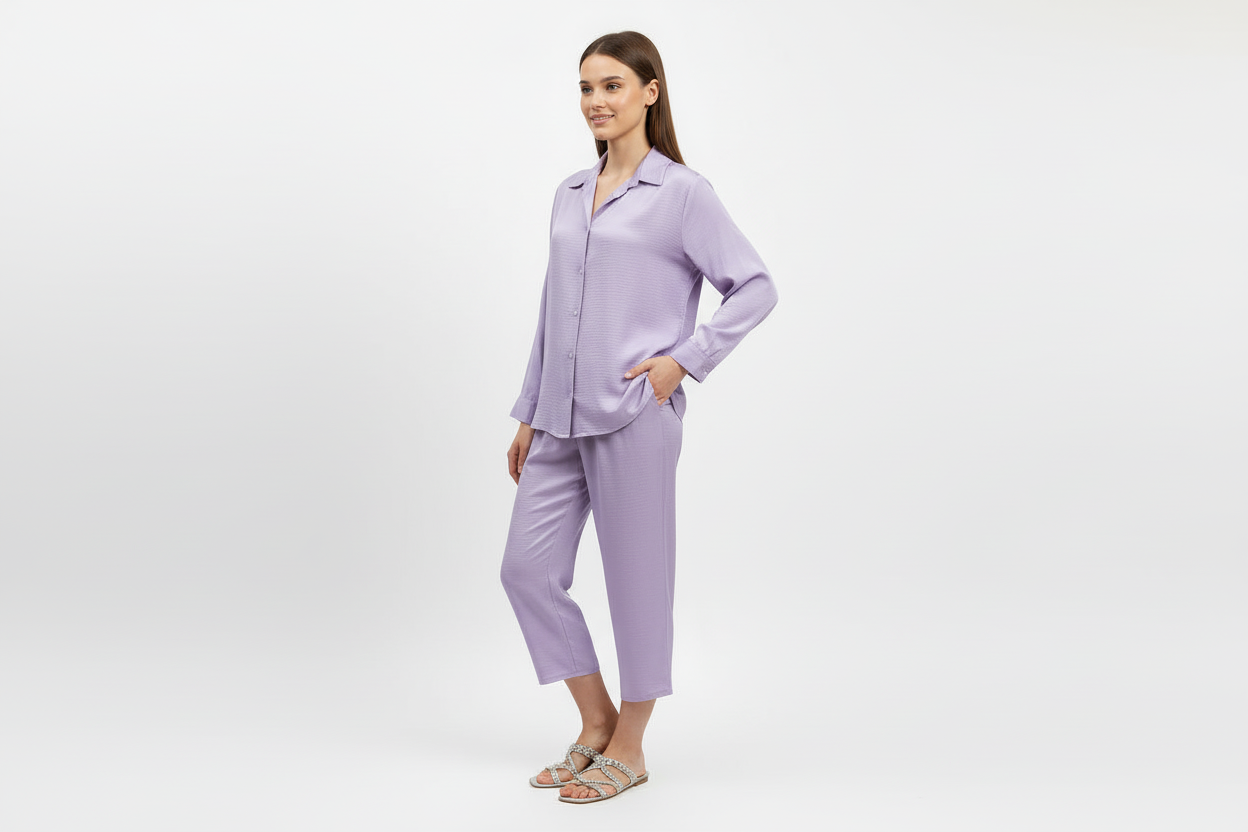 Relaxed Fit Coordinate sets-Lilac