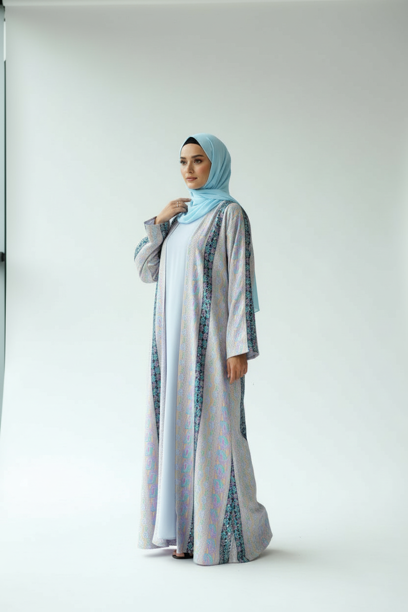 Pastel Elegance Abaya-Bridal luxurious abaya