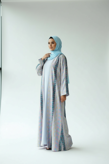 Pastel Elegance Abaya-Bridal luxurious abaya
