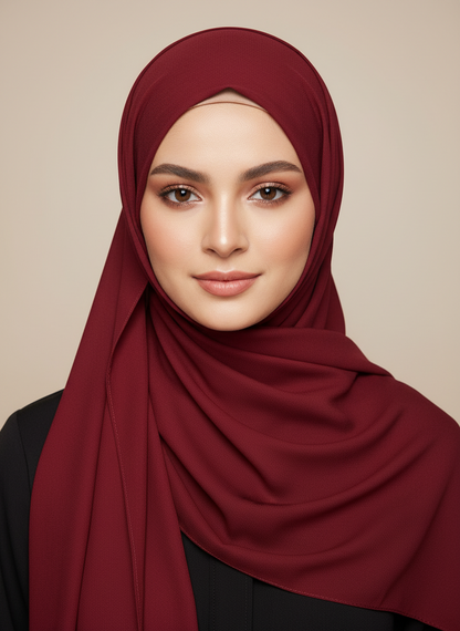 Chiffon Hijab-Cherry red