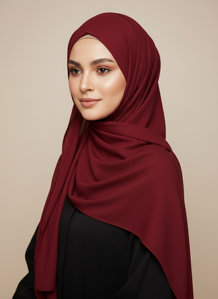Chiffon Hijab-Cherry red