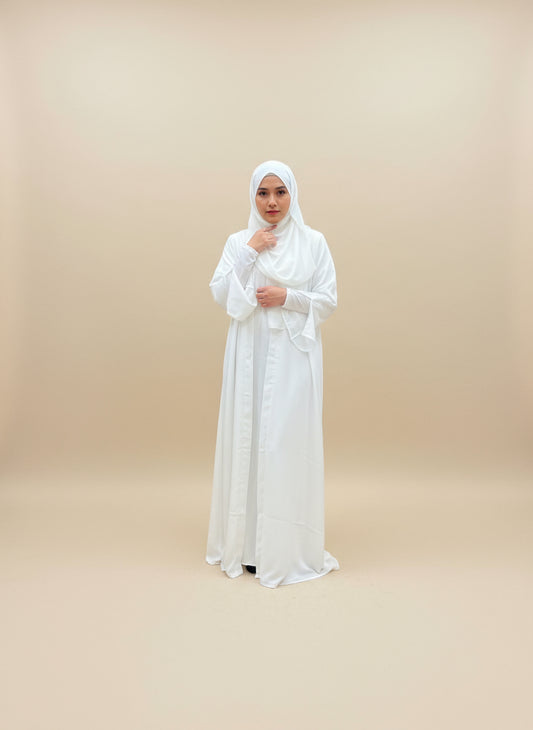 Essential Abaya- White 4 piece set