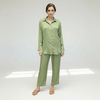 Women’s relaxed top and pant Coordinate sets-Olive