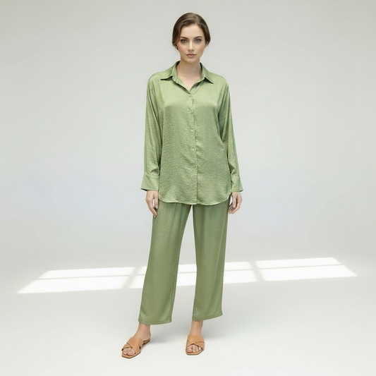 Women’s relaxed top and pant Coordinate sets-Olive
