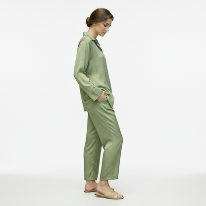 Women’s relaxed top and pant Coordinate sets-Olive