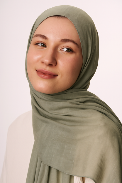 Luxury Plain modal Hijabs Price-Sage Green
