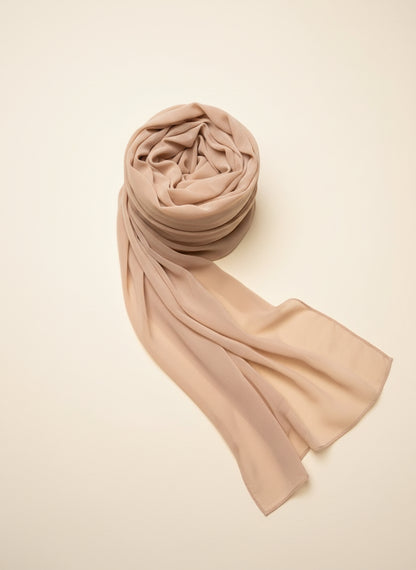 Beautiful beige Classic Chiffon Hijab