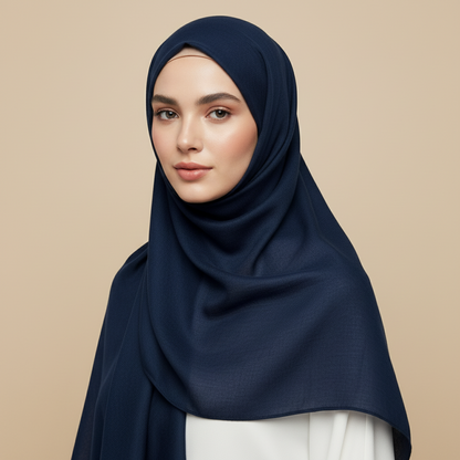 Luxury Plain modal Hijabs- Navy Blue