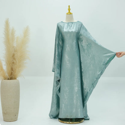 Shiny butterfly abaya-Sky blue