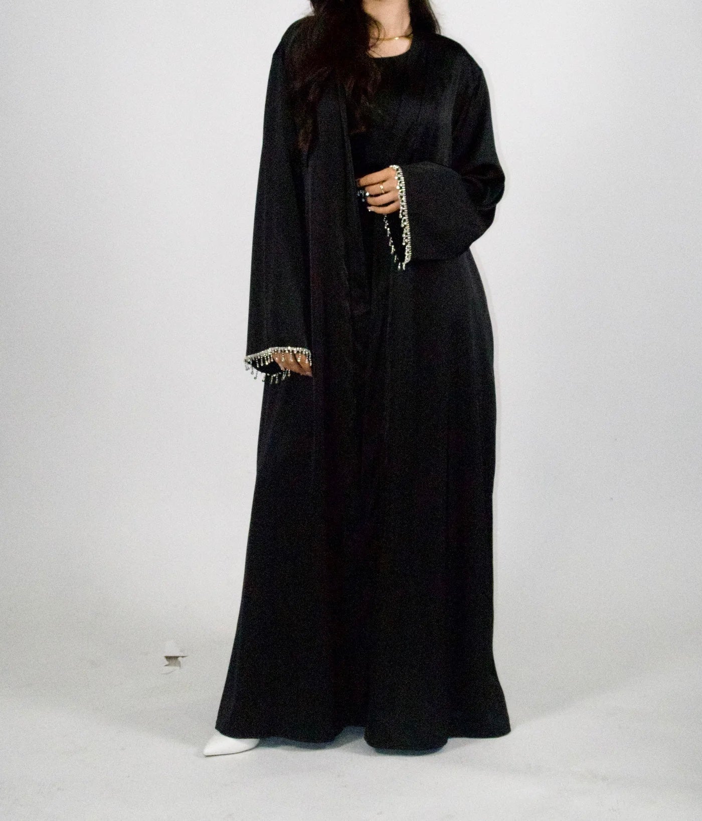 Zeenat Silk abaya- Black
