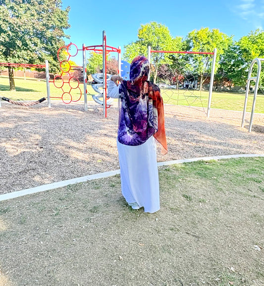Printed Modal Hijab-Crimson Horizon