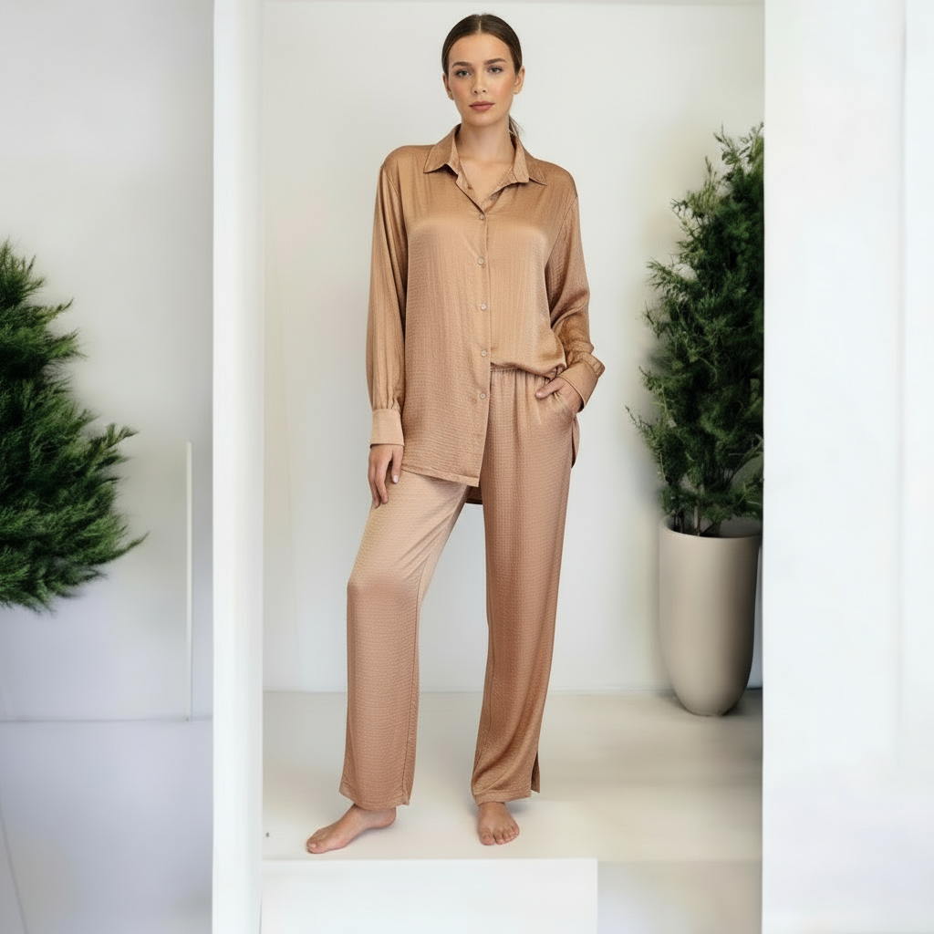 Brown Relaxed Fit Coordinate sets