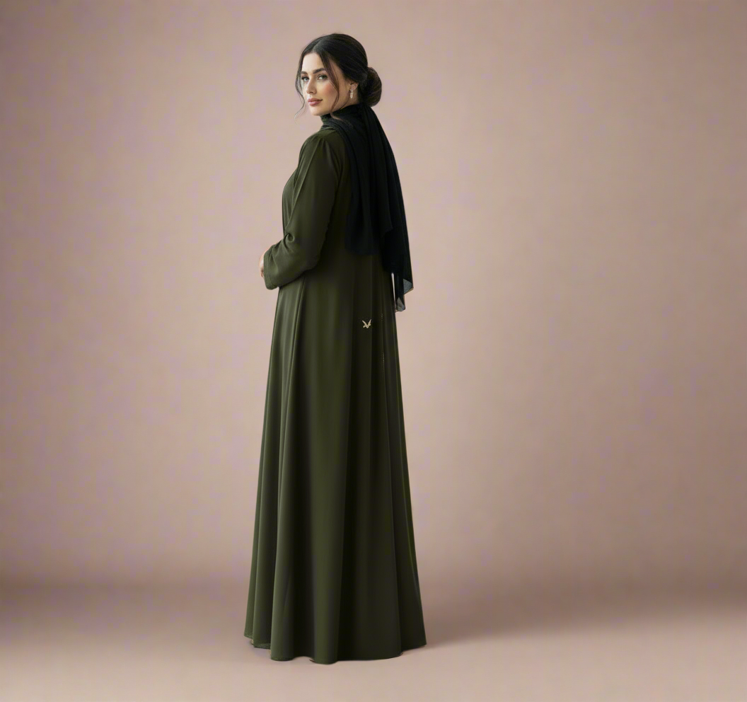Essential 2-Piece Abaya Set- Olive green