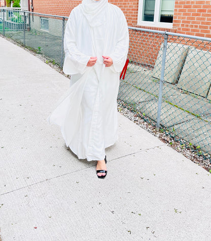 Essential Abaya- White 4 piece set