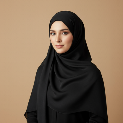 Luxury Plain Modal Hijab- Black