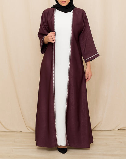 Velvet purple abaya set