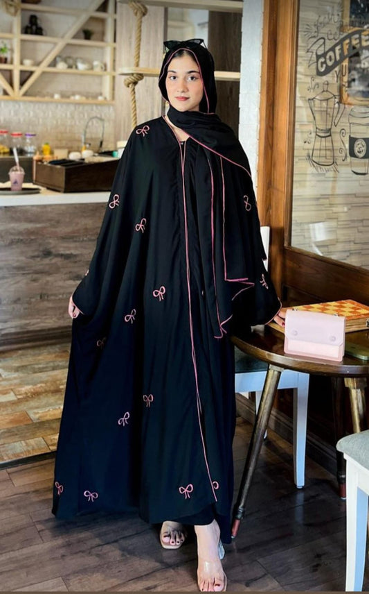Bow Embroidery Abaya