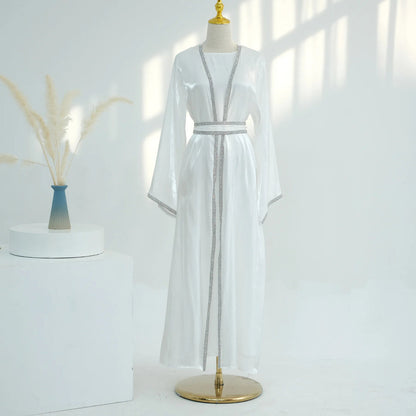 Sarah Diamond Abaya- White