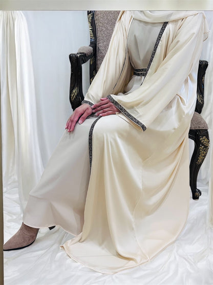 Sarah Diamond Abaya-Beige